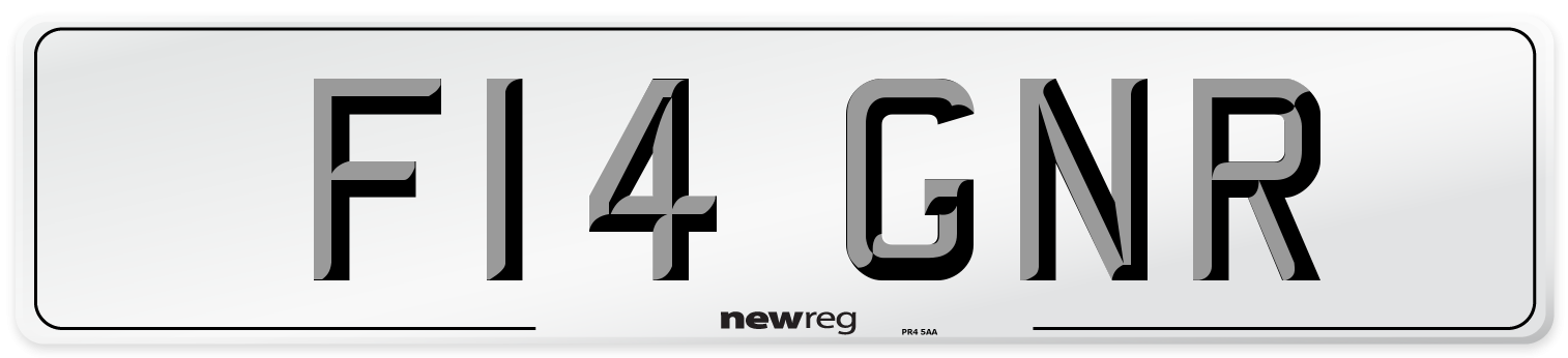 F14 GNR Number Plate from New Reg